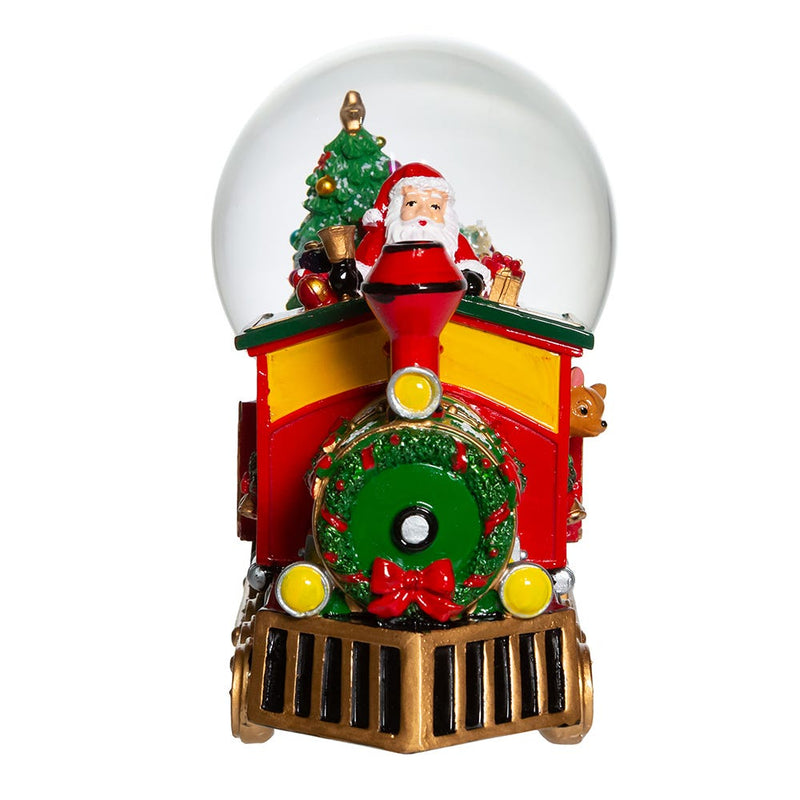 Musical Santa Driving Train Water Globe - 120mm
