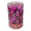 Ball Watch Shatterproof 40mm Ornaments - Set of 34 - Fuschia - Christmas >> Ornaments >> Shatterproof - by Lamphome - view 2