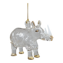 Crystal Rhino: Egyptian Glass White Rhinoceros Ornament - Christmas >> Ornaments >> Egyptian Glass - by Egyptian Museum