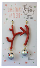 Christmas Antlers Earring Set - Red
