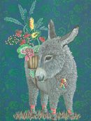 Floral Donkey Delight Greeting Card  -  Blank Card - Gift Shoppe >> Greeting Cards >> Blank - by Leanin Tree
