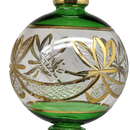 Special Etching Crystal Ball with Dangles Ornament - Green