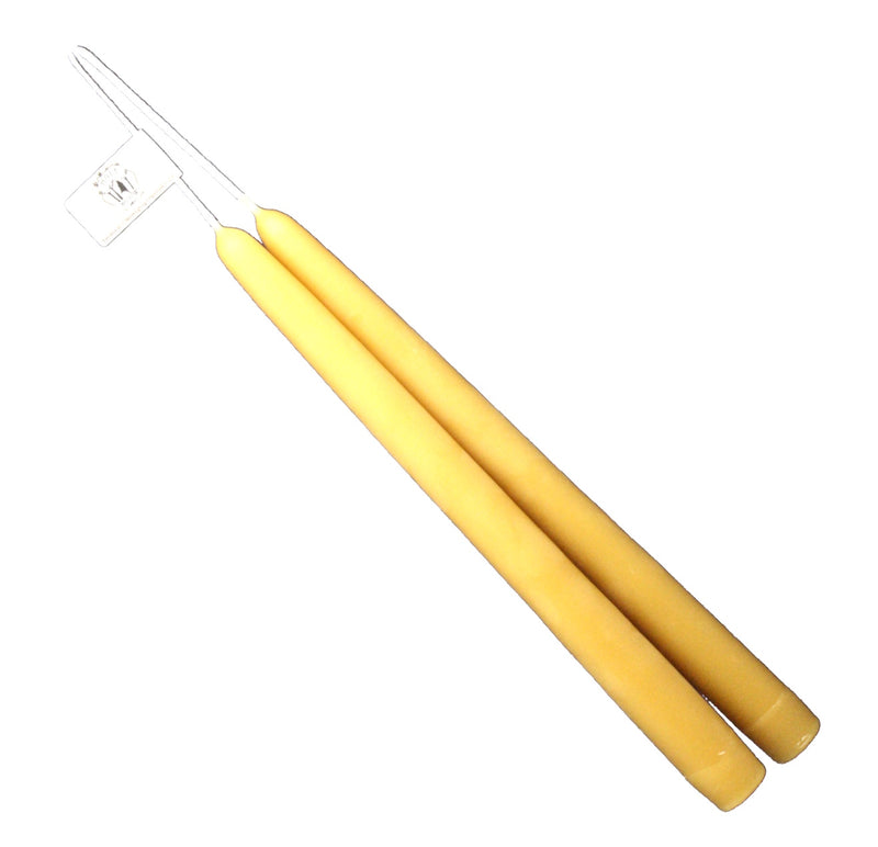 10" Natural Beeswax Taper Candles