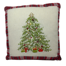 Holiday Tree Pillow With Plaid Trim - Christmas >> Decor - by Gerson