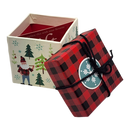 Gift Box Cube for Gift Cards - 3" x 3" - Woodland Santa