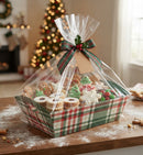 Cookie Tray With Cello Wrap - Holiday Tartan Plaid