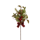 Pine & Berry Pick with Plaid Bow -