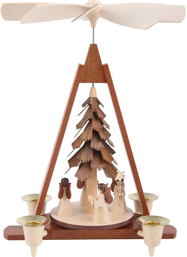 Mueller Pyramid Angels - Dark Tree - Single Tier - The Country Christmas Loft