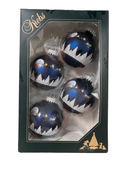 Midnight Haze Velvet 2 5/8" Ball with Spirit Of Christmas - 4 Piece Set