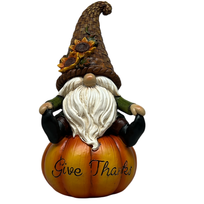 Give Thanks Gnome on Pumpkin