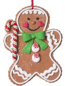 Oversize Clay Dough Gingerbread Ornament -