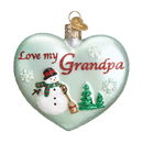 Grandpa Heart Glass Ornament