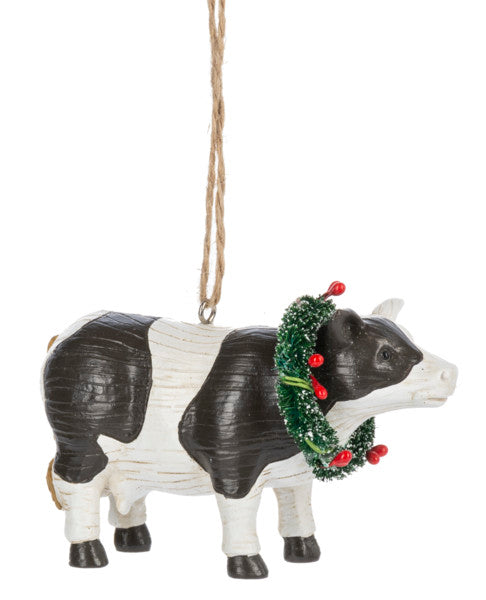 Folk Art Farm Animal Ornament - Cow