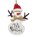Charming Wooden Snowman Ornament