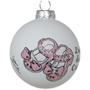 Baby's First Christmas Keepsake Glass Ornament - Pink Booties