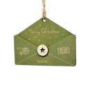 Wooden Letter to Santa Ornament - Green