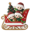 Sleigh With Gold Rails Family of 3 Ornament