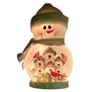 9.5 Inch Lighted Cardinal Glass Snowman - Bird Condo - Home & Living >> Lighting >> Novelty - by Stony Creek - view 2