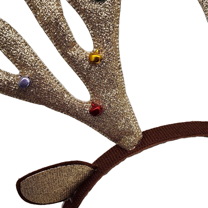 Gold Shimmer Antler Headband Bopper