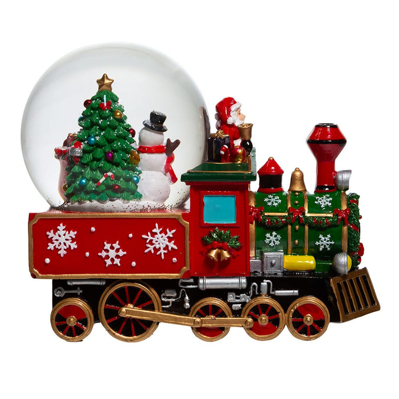 Musical Santa Driving Train Water Globe - 120mm