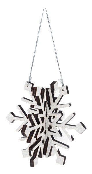 Wooden Snowflake Ornament -