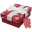 Gift Box for Gift Cards - 5" x 3.75" - Red Snowflake & Cream