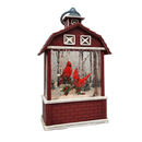 Lighted Barn Spinning Waterglobe - Cardinals
