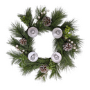 14 Inch Silver Advent Wreath With Pine - Christmas >> Advent - by Roman - view 4
