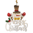 Laser Cut Wooden Ornament - Merry Christmas Snowman
