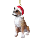 Dog in a Santa Hat Ornament - Pit Bull