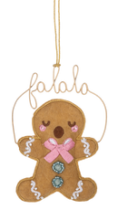 Winter Button Gingerbread Caroler