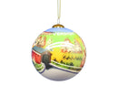 Hand Painted Glass Globe Ornament - A Vermont Covered Bridge - The Country Christmas Loft