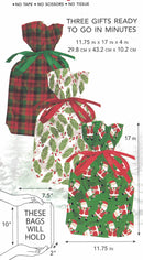 Large Pull String Gift Bag - 3 Pack