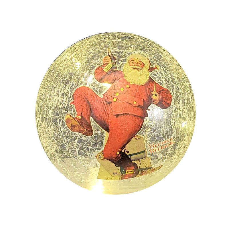 Lighted Globe - Norman Rockwell 'Cola Santa'