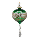 Emerald Splendor Diamond Top Ornament with Crystal Dangles