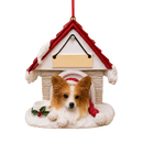 Ceramic Doghouse Ornament - Papillon - Animals - by E&S Pets