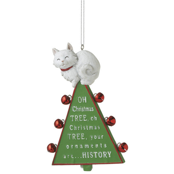 " Oh Christmas Tree" Cat Resin Christmas Ornament - The Country Christmas Loft