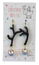 Christmas Antlers Earring Set - Black