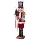 Plaid Hat Nutcracker with Tree – 2 Feet Tall - Christmas >> Nutcrackers - by Gerson