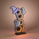 Boo Infinity Light with Wooden Base - 25 inches tall