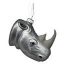 Glass Rhino Head Figurine Ornament - Christmas >> Ornaments >> Glass - by Christmas By Krebs - view 2