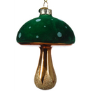 Gold Stem Glass Mushroom Ornament -