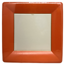 Grosgrain Deep Orange - Square Dinner Plate