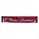 Merry Christmas Buffalo Plaid 10 foot Banner (Red & Black)