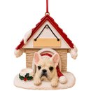Ceramic Doghouse Ornament - French Bulldog