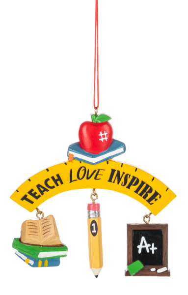 Teacher Ornament - Teach, Love, Inspire