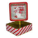 Square Cookie Tin with Window - Happy Holidays Snowman