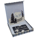 Pop-Up Gift Card Box (Dusty Blue & Plaid)