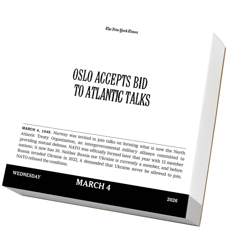 New York Times Headlines in History Page-A-Day Calendar 2026