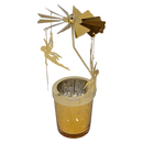 Starry Sky Rotating Candle Holder - Gold with Fairy Dangles